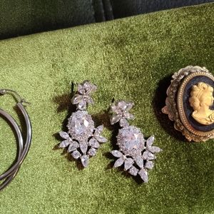 CZ chandelier bridal earrings